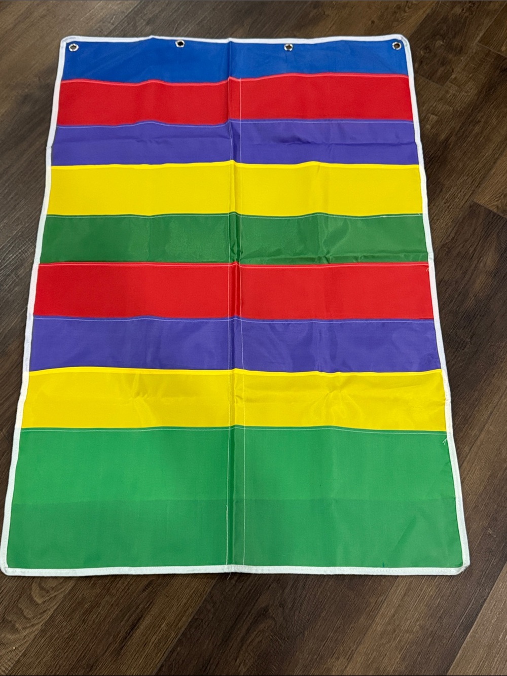 Multi-Color Striped Hanging Organizer - Green Yellow Red Blue Purple